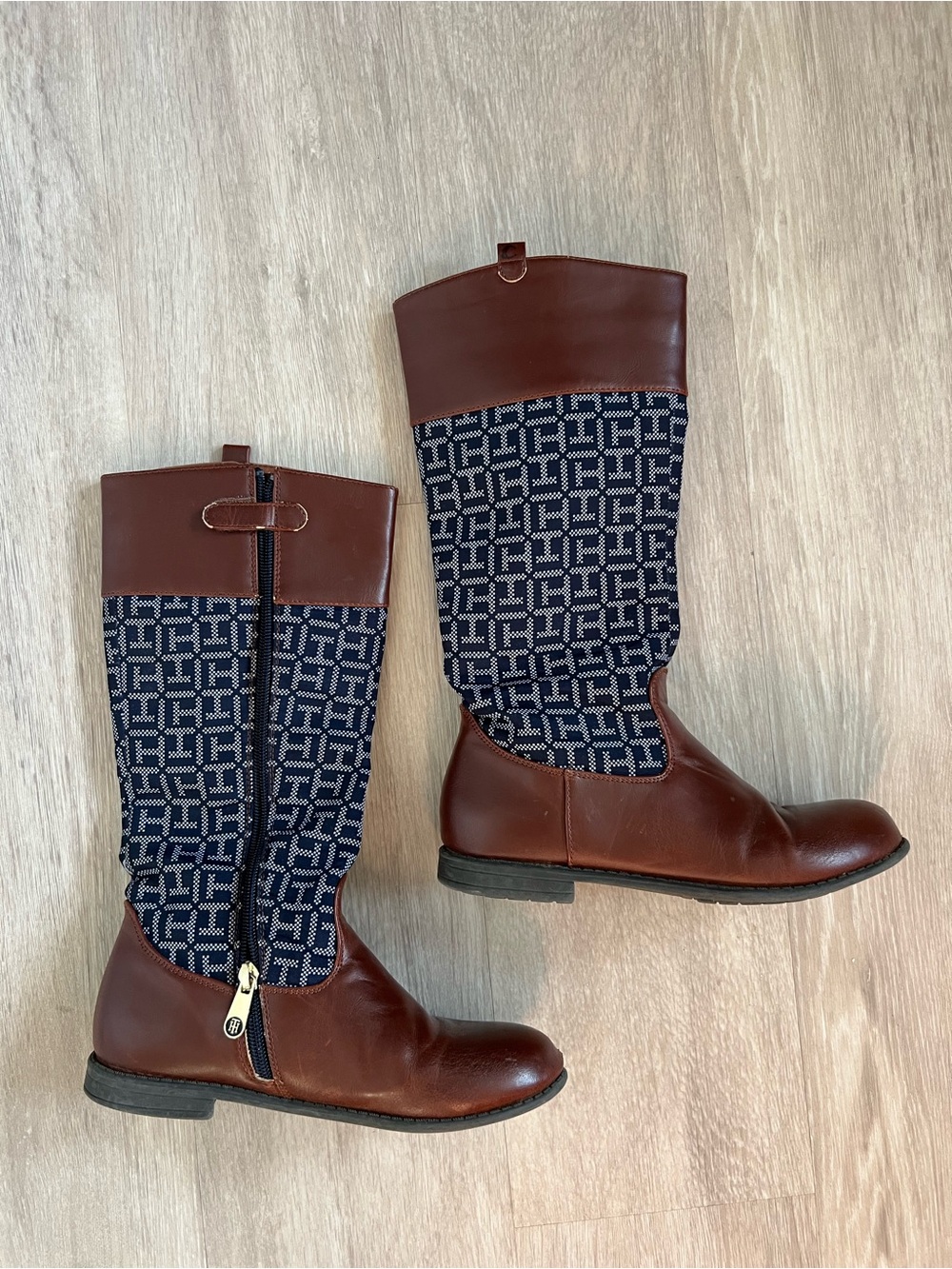 Tommy Hilfiger Girls Andrea Jaelyn Riding Boots Congnac Navy Youth 4